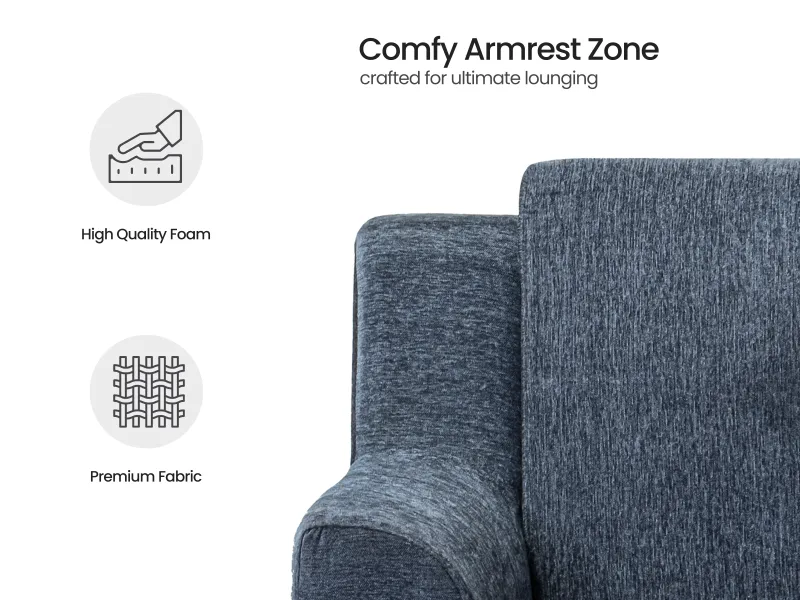 Erica Upholstered Single Seater Sofa in Livid Color